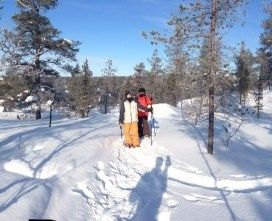 excursion de raquetas de nieve en Saariselkä, Laponia, Finlandia