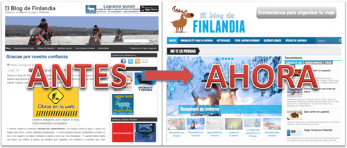 El antes y el después del blog de Finlandia. ¿Os gusta?