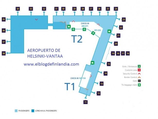 Plano del aeropuerto de Helsinki-Vantaa, Finlandia