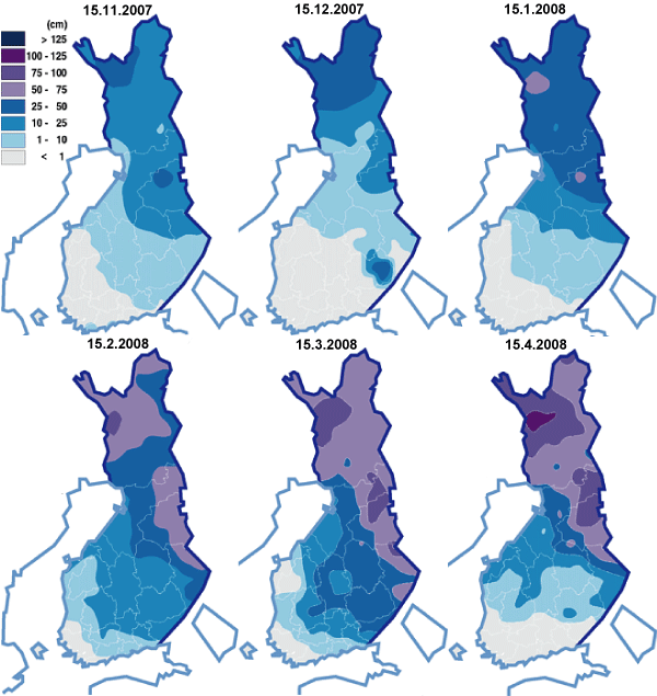 Situación de nieve en Laponia temporada 2007-2008