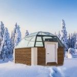 Vista exterior de los iglús de cristal de Rovaniemi