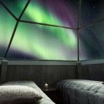 Auroras boreales desde un iglú de cristal