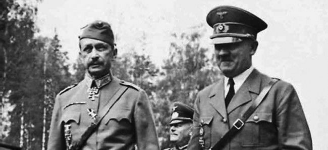 Hitler y el General finlandés Carl von-Mannerheim.