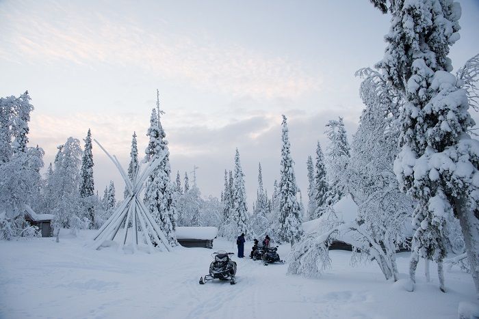 Paisaje de invierno en Saariselkä