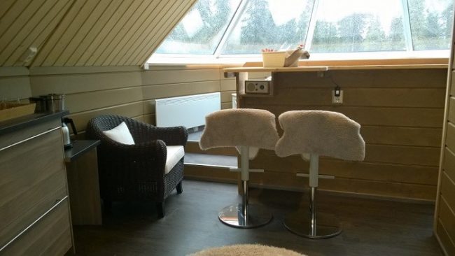 Detalle interior de la Aurora Hut en Pyhä Asteli 