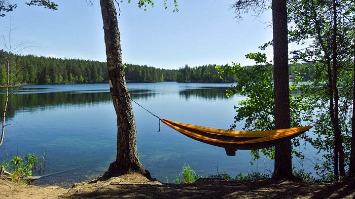 El lago Saarinen en el Parque Nacional de Rokua