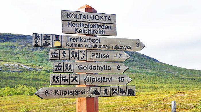 Señal-indicativa-en-el-Nordkalott-Trail_fotoSeijaOlkkonen-NationalParks