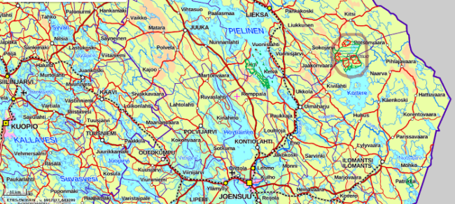 Mapa-mostrando-la-ubicación-del-Parque-Nacional-de-Patvinsuo_fotoRetkikartta