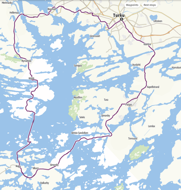 Mapa-mostrando-el-itinerario-corto-del-Archipelago-Trail_fotoOutdooractive